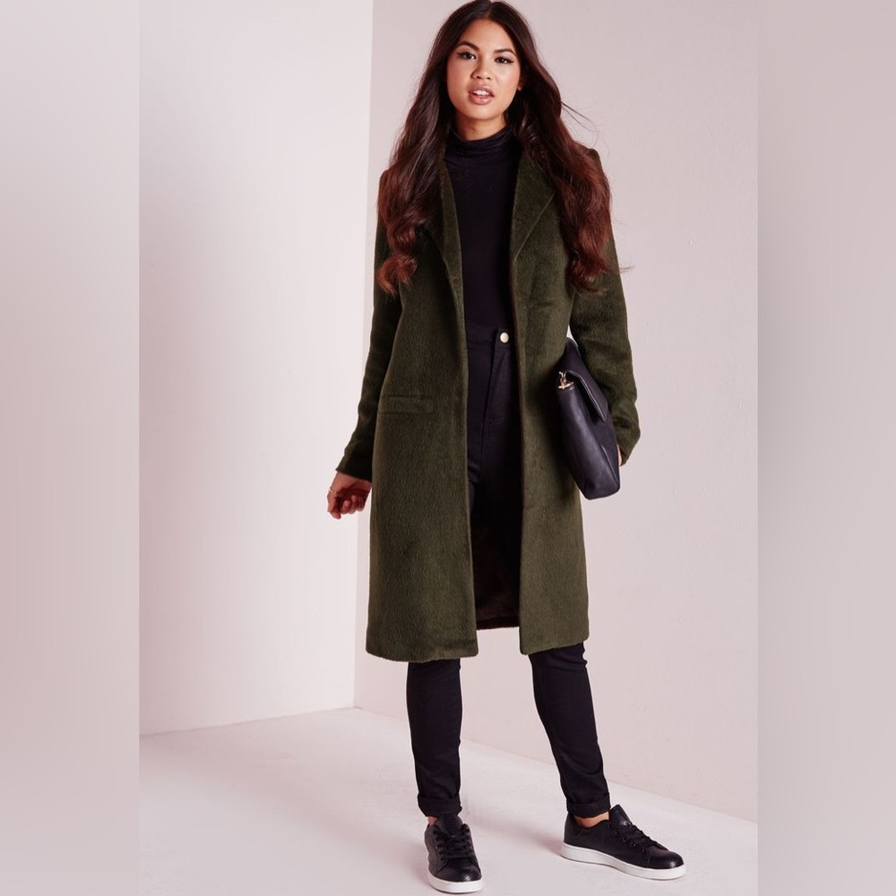 Missguided Dark Olive Green Trench Coat